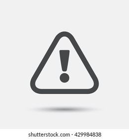 Attention sign icon. Exclamation mark. Hazard warning symbol. Flat attention web icon on white background. Vector