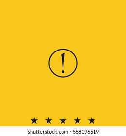 Attention sign icon. Exclamation mark. Hazard warning symbol.