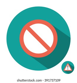 Attention sign icon flat