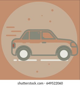 Attention sign icon with long shadow. Simple circle icon.
