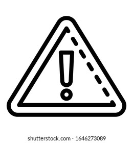 Attention sign icon. Outline attention sign vector icon for web design isolated on white background