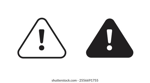 attention sign icon set in Thin line black color.