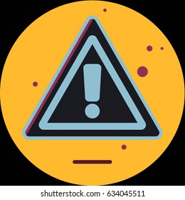 Attention sign icon. Simple circle icon.