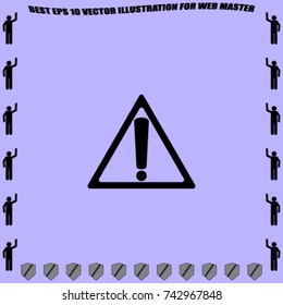 Attention sign icon, triangle warning vector illustration