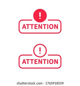 Attention Sign Icon vector design. Caution banner with exclamation mark.
