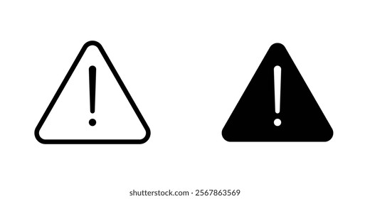 attention sign icons collection in Filled flat and thin line style.