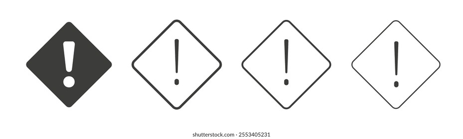 attention sign icons collection. vector set in black color