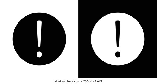 attention sign icons vector set in solid flat style