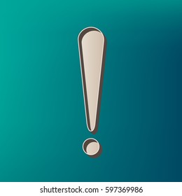 Attention sign illustration. Vector. Icon printed at 3d on sea color background.