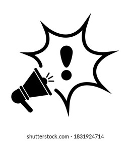 attention sign on white background