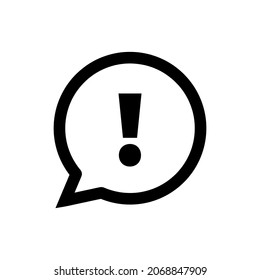 signo de atención sobre fondo blanco. Icono del vector.