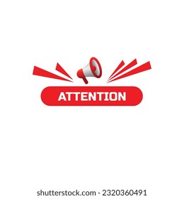 attention sign on white background