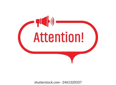 attention sign on white background