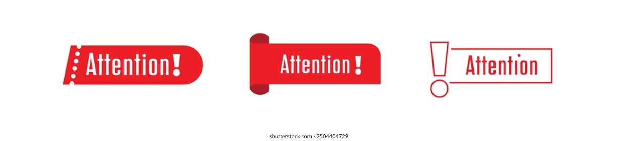 attention sign on white background