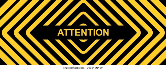 attention sign on yellow background