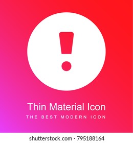 Attention Sign red and pink gradient material white icon minimal design