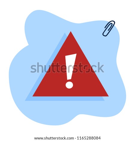 Attention sign. Red triangle with exclamation sign on it. Danger or risk warning. Isolated flat vector illustration