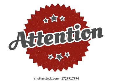 attention sign. attention round vintage retro label. attention