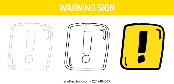 Hoja de trabajo de seguimiento y coloreado de signos de atención para niños