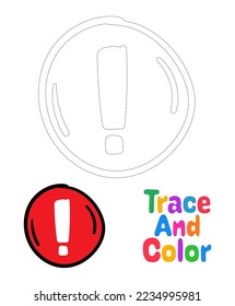 Attention sign tracing worksheet for kids