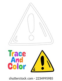 Attention sign tracing worksheet for kids