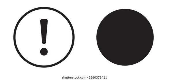 attention sign vector icon set in black color.