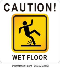 attention sign vector, Wet floor yellow color gradation