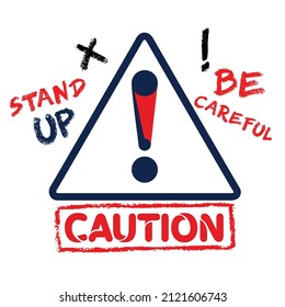 Señal de atención. Consejo de advertencia. Marca de exclamación negra en el marco del triángulo rojo. Mensaje de precaución en la pancarta. Icono de alerta aislado en fondo blanco. Símbolo de peligro
