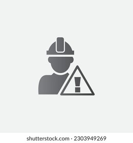 Attention Signal Worker Construction Icon Symbol Illustration Vector
