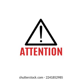 attention siign icon red and black