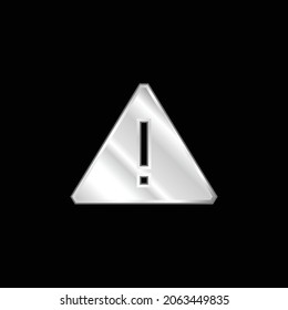 Attention silver plated metallic icon