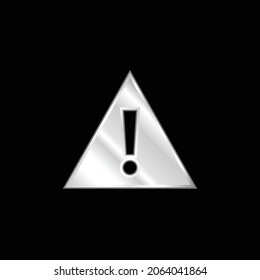 Attention silver plated metallic icon
