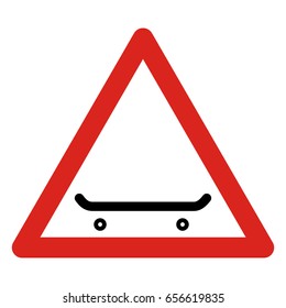 Attention skateboarders vector sign