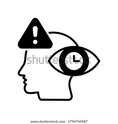 Attention Span Icon Mixed Glyph Vector Illustration
