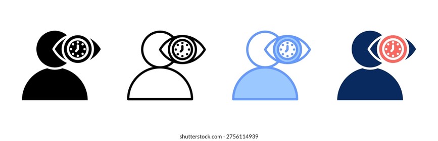 Attention Span icon set multiple style collection