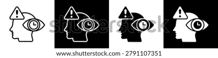 Attention Span Icon In White And Black Filled Style Collection Set Vector Illustration