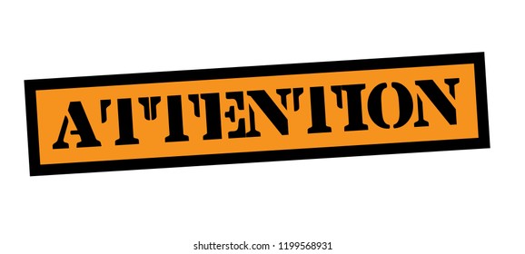 attention stamp on white background. Sign, label, sticker.