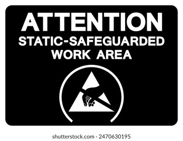 Attention Static Safeguarded Work Area Symbol Sign, Vector Illustration, Isolated On White Background Label .EPS10