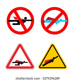 Attention super hero set. Stop and Forbidden superhero. Road sign prohibiting road symbol. Ban of superpower