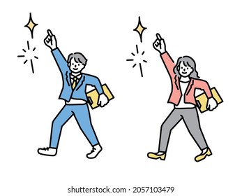 Attention, support, discovery, presentation illustrations.Motivation, effort, goal, skill improvement, work, friends, colleagues.