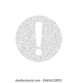 The attention symbol filled with black dots. Pointillism style. Vector illustration on white background