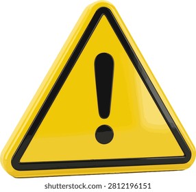 Attention symbol in graphic design. Caution sign for safety alerts and critical information. Useful for public notices and web design.