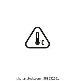 Attention temperature regime symbol isolated on white background vector illustration. Permitted temperature range for cargo sign. International standard black shipping pictogram