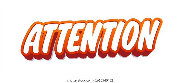 Attention text banner. Vector illustation.