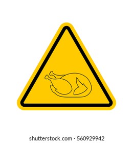Attention Thanksgiving Day. Dangers of yellow road sign. turkey Caution