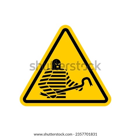 Attention Thief. Caution of Robber. Yellow triangular road sign.  
