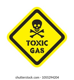 attention toxic gas vector sticker