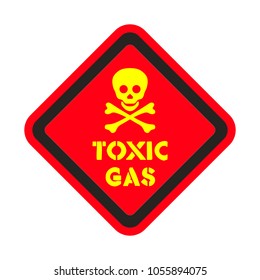 attention toxic gas vector sticker on the colorful background