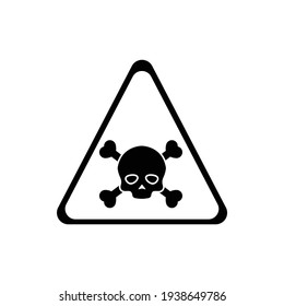 Attention toxic hazard black element. Skull, crossbones. Warning sign. Pictogram for web page, mobile app, promo. UI UX GUI design element