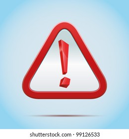 Attention. traffic sign on white background
